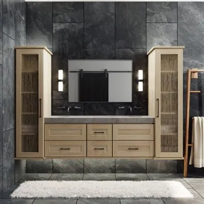 White Oak Floating Bathroom Vanity